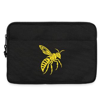 Yellow wasp silhouette on black - Laptop bag 13" - black - Front