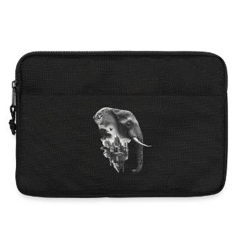 Elephant and Temple in Collage - Laptop bag 13" - black - Front