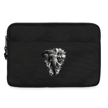 Einfarbiger floraler Elefant - Laptoptasche 13" - Schwarz - Vorne