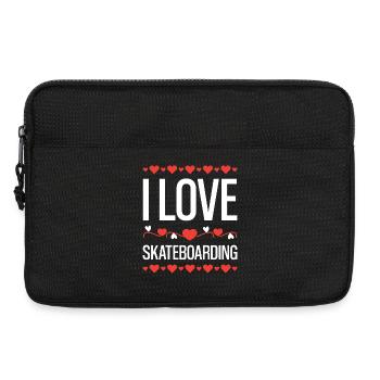 J’adore le skateboard - Sacoche pour ordinateur portable 13 pouces - noir - Devant