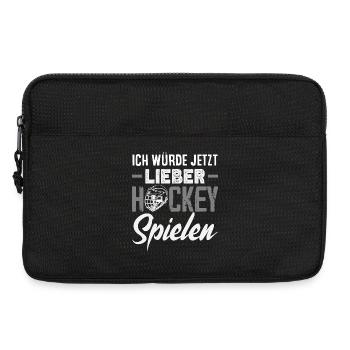 Lustiges Hockey Hockeyspieler Geschenk - Laptoptasche 13" - Schwarz - Vorne