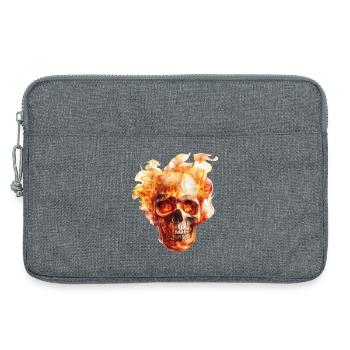 Flammes du crâne - Sacoche pour ordinateur portable 13 pouces - gris chiné - Devant
