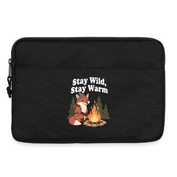 Bleib Wild, Bleib Warm am Lagerfeuer - Laptoptasche 13" - Schwarz - Vorne