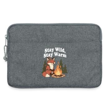 Bleib Wild, Bleib Warm am Lagerfeuer - Laptoptasche 13" - Grau meliert - Vorne