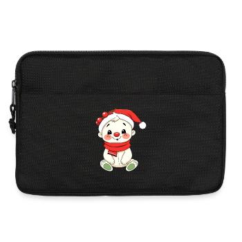 Snowman baby with Christmas hat - Laptop bag 13" - black - Front