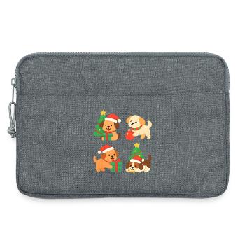 Weihnachtshunde mit Geschenken - Laptoptasche 13" - Grau meliert - Vorne