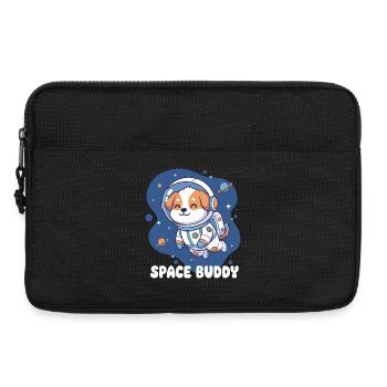 Space Buddy Astronauten-Hund - Laptoptasche 13" - Schwarz - Vorne