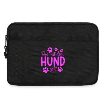 Going for a walk with the dog saying - Laptop bag 13" - black - Front