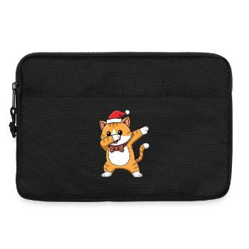 Süße Dabbing Katze mit Weihnachtsmütze Cartoon - Laptoptasche 13" - Schwarz - Vorne