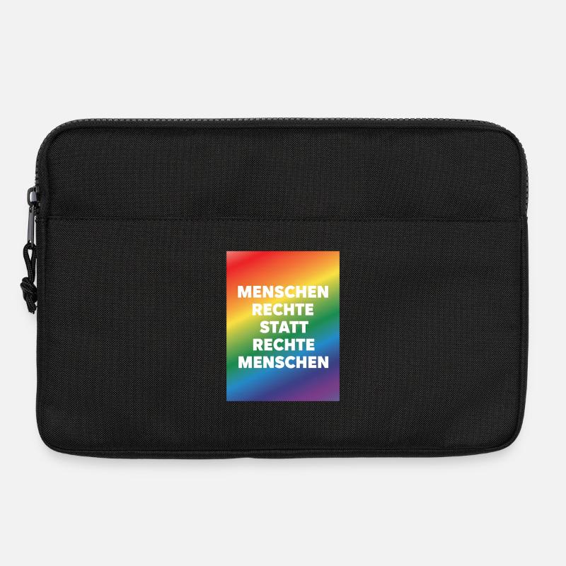 Menschenrechte statt Hass und Hetze - Laptoptasche 13" - Schwarz