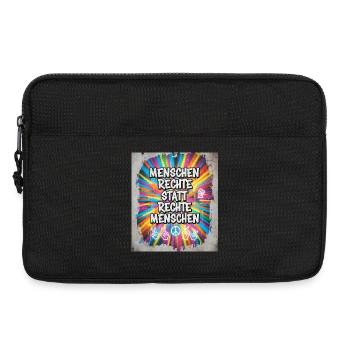 Buntes Graffiti Menschenrechte Statement - Laptoptasche 13" - Schwarz - Vorne