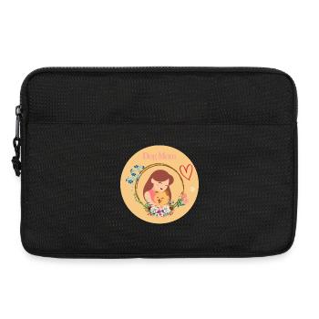 Dog mom in a flower wreath - Laptop bag 13" - black - Front