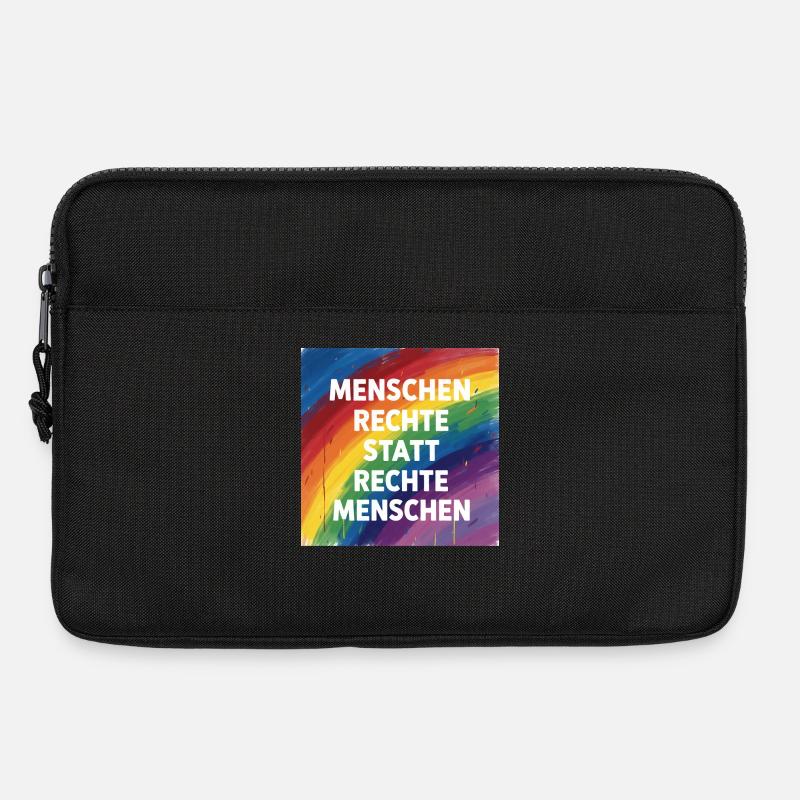 Buntes Menschenrechte statt rechte Menschen - Laptoptasche 13" - Schwarz