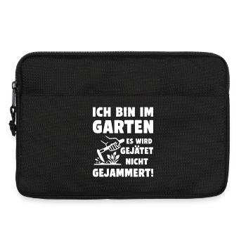 Im Garten wird gejätet statt gejammert - Laptoptasche 13" - Schwarz - Vorne