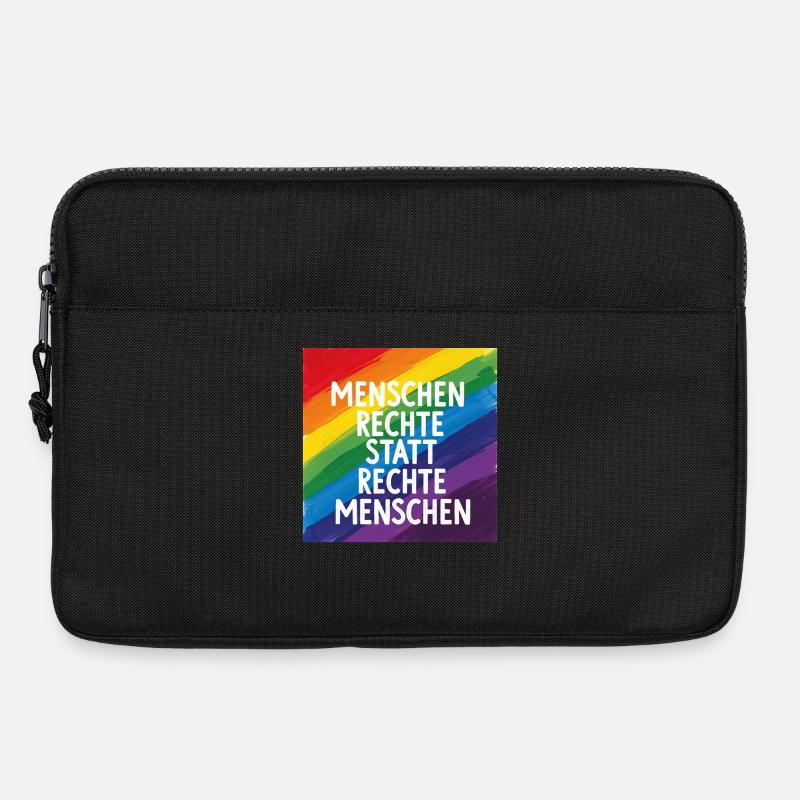 Menschenrechte statt rechte Menschen Regenbogen - Laptoptasche 13" - Schwarz