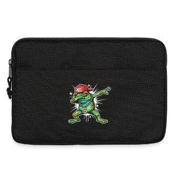 Graffiti Frosch im Dab Streetart Design - Laptoptasche 13" - Schwarz - Vorne
