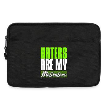 Les haineux sont mes motivateurs - Sacoche pour ordinateur portable 13 pouces - noir - Devant