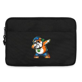 Dab Bulldog Street Art Design du cannabis - Sacoche pour ordinateur portable 13 pouces - noir - Devant
