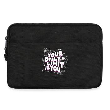 Your Only Limit Is You – Motivation Typografie - Laptoptasche 13" - Schwarz - Vorne
