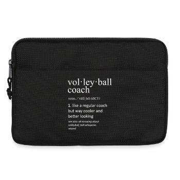Définition drôle d’entraîneur de volley-ball : Idée de cadeau sportif - Sacoche pour ordinateur portable 13 pouces - noir - Devant