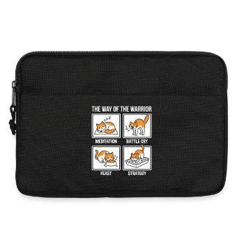 Funny Cat The Way of the Warrior Samurai Orange - Laptop bag 13" - black - Front