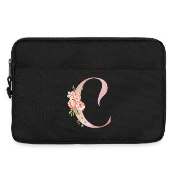 Q Floral Watercolor and Ribbon - Laptop bag 13" - black - Front