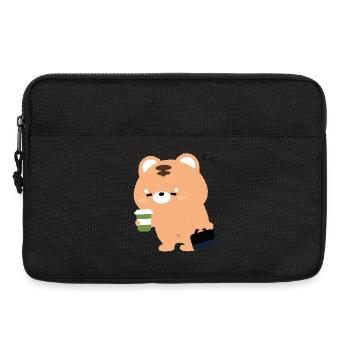 Tigre de Kawaii avec tasse de café - Sacoche pour ordinateur portable 13 pouces - noir - Devant