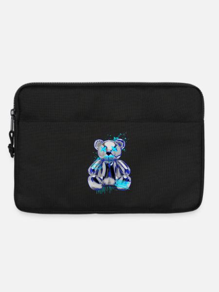 Graffiti-Bär Neon Tropfen Teddybär - Laptoptasche 13" - Schwarz