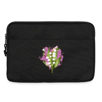 Lily of the valley and lilac as a spring greeting - Laptop bag 13" - black - Front