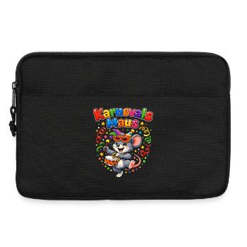 Karnevalsmaus Süßes Faschings-Motiv Geschenkidee - Laptoptasche 13" - Schwarz - Vorne