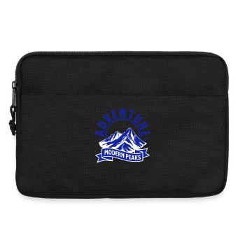 Modern Mountain Adventure Peaks Logo - Laptop bag 13" - black - Front