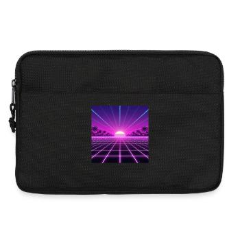 Sonnenuntergang Neon Retrogrid back to 90s - Laptoptasche 13" - Schwarz - Vorne