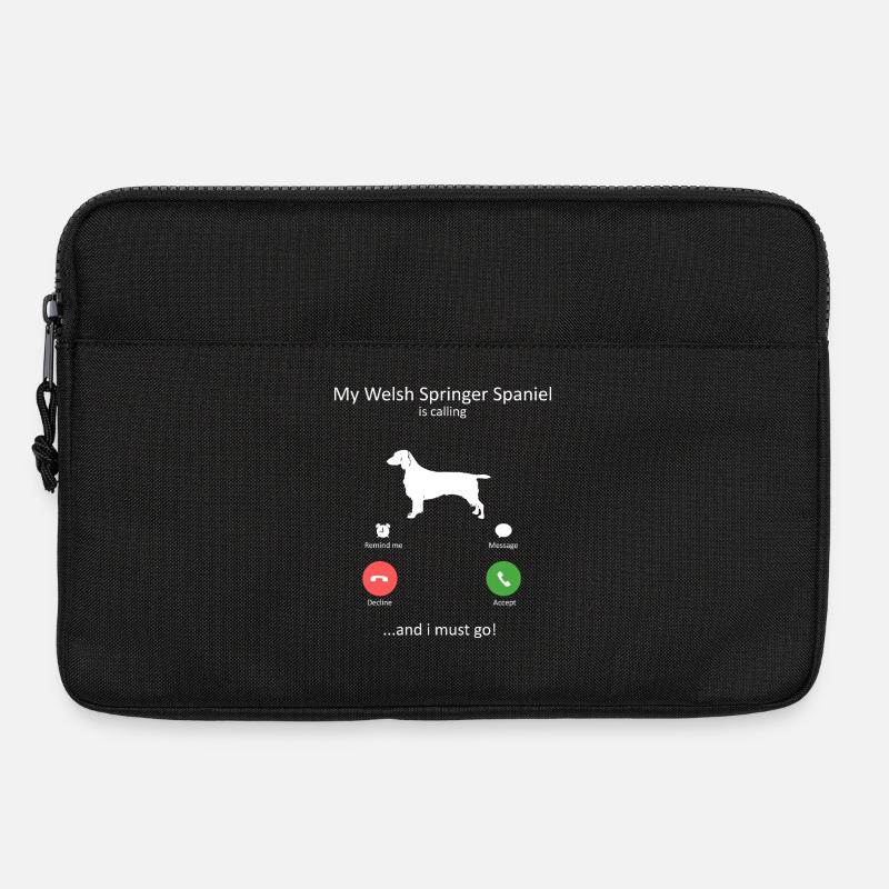Welsh Springer Spaniel Is Calling Funny Dog - Laptop bag 13" - black