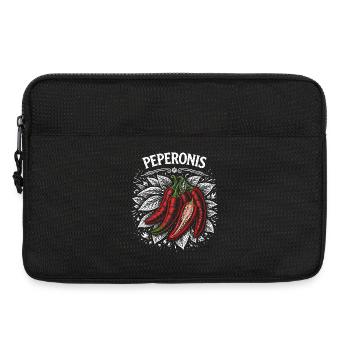 Conception de feuilles brûlantes de pepperoni - Sacoche pour ordinateur portable 13 pouces - noir - Devant