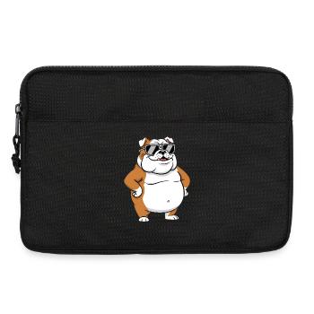 Sonne Bulldogge Sonnenbrille Dicker cooler Hund - Laptoptasche 13" - Schwarz - Vorne