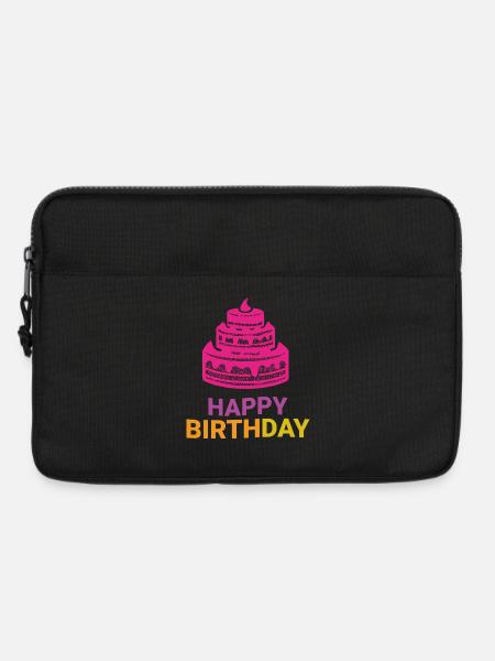 Layered Birthday Cake Emblem - Laptop bag 13" - black