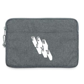 Musique techno design géométrique du logo - Sacoche pour ordinateur portable 13 pouces - gris chiné - Devant