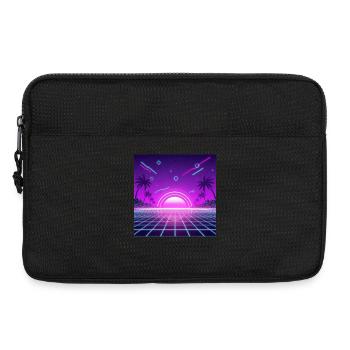 Neon Retro Sunset Grid - Laptoptasche 13" - Schwarz - Vorne