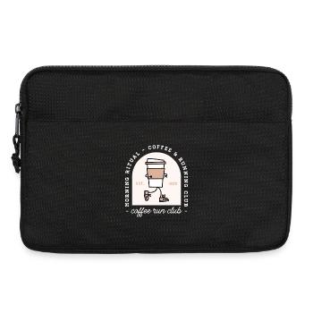 Funny coffee and running lovers run club - Laptop bag 13" - black - Front
