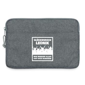 Leonik comme prénom - Sacoche pour ordinateur portable 13 pouces - gris chiné - Devant