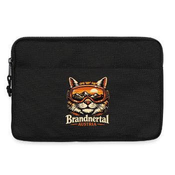 Katze Skibrille Retro Panorama lustig Geschenk - Laptoptasche 13" - Schwarz - Vorne