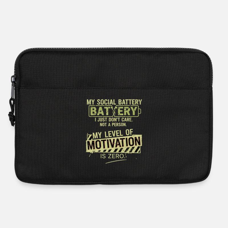 Soziale Batterie ohne Motivation - Laptoptasche 13" - Schwarz