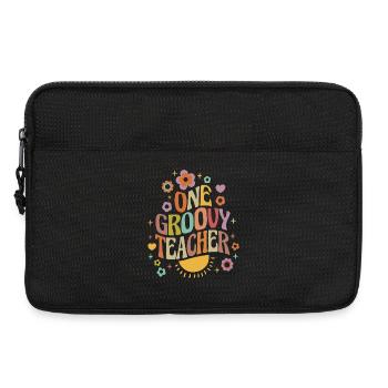 Professeur génial avec un cœur et des fleurs - Sacoche pour ordinateur portable 13 pouces - noir - Devant