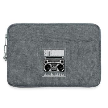 Retro Sound Boombox - Laptoptasche 13" - Grau meliert - Vorne
