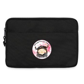 Mon endroit heureux, ce sont les fleurs – Gnome avec jardin floral - Sacoche pour ordinateur portable 13 pouces - noir - Devant
