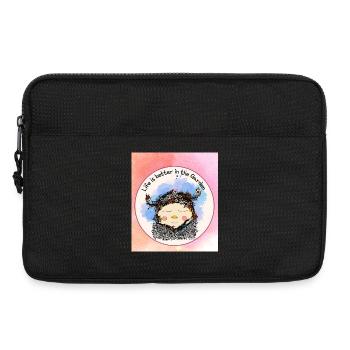 La vie est meilleure dans le jardin – Nain aux fleurs - Sacoche pour ordinateur portable 13 pouces - noir - Devant