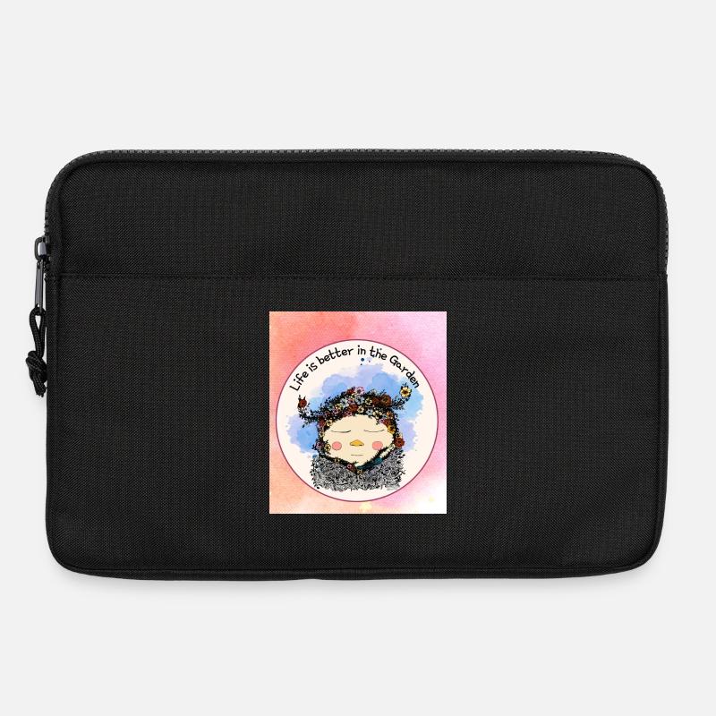 Das Leben ist besser im Garten – Gnom mit Blumen - Laptoptasche 13" - Schwarz