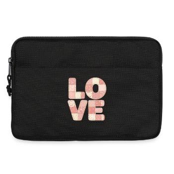 Love Patchwork Pink Quilt Trend Design - Laptop bag 13" - black - Front