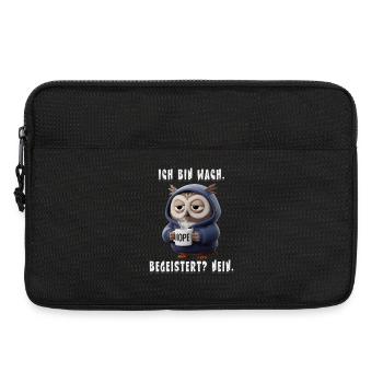Sweat à capuche de la chouette endormie NON Humour - Sacoche pour ordinateur portable 13 pouces - noir - Devant