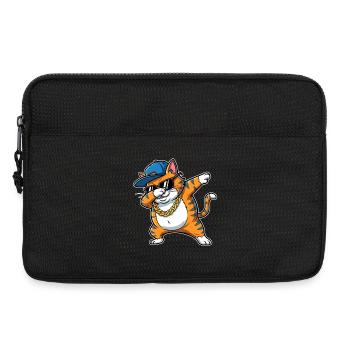 Dabbing Cat Cool Hip Hop Cartoon - Laptop bag 13" - black - Front